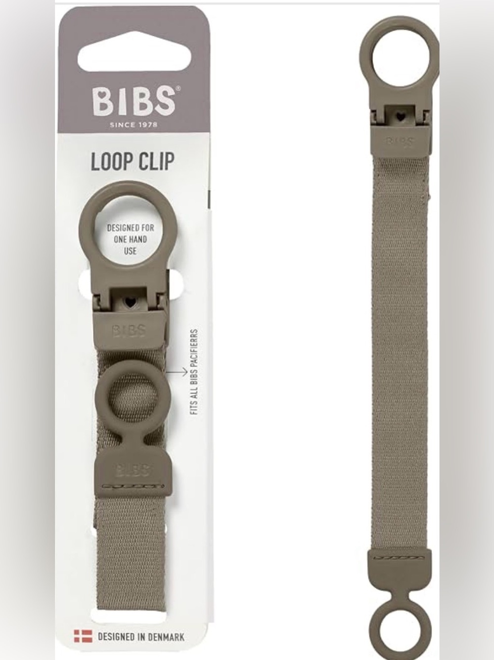 Bibs Loop Pacifier Clip | Brown